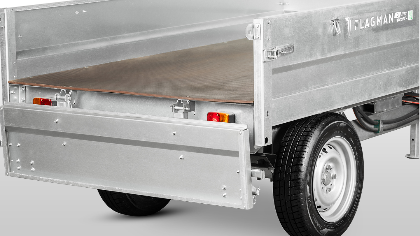 Прицеп Flagman | Флагман C/ПТТ — 1,0 с ПСМ к мини-трактору (самосвальный) 1