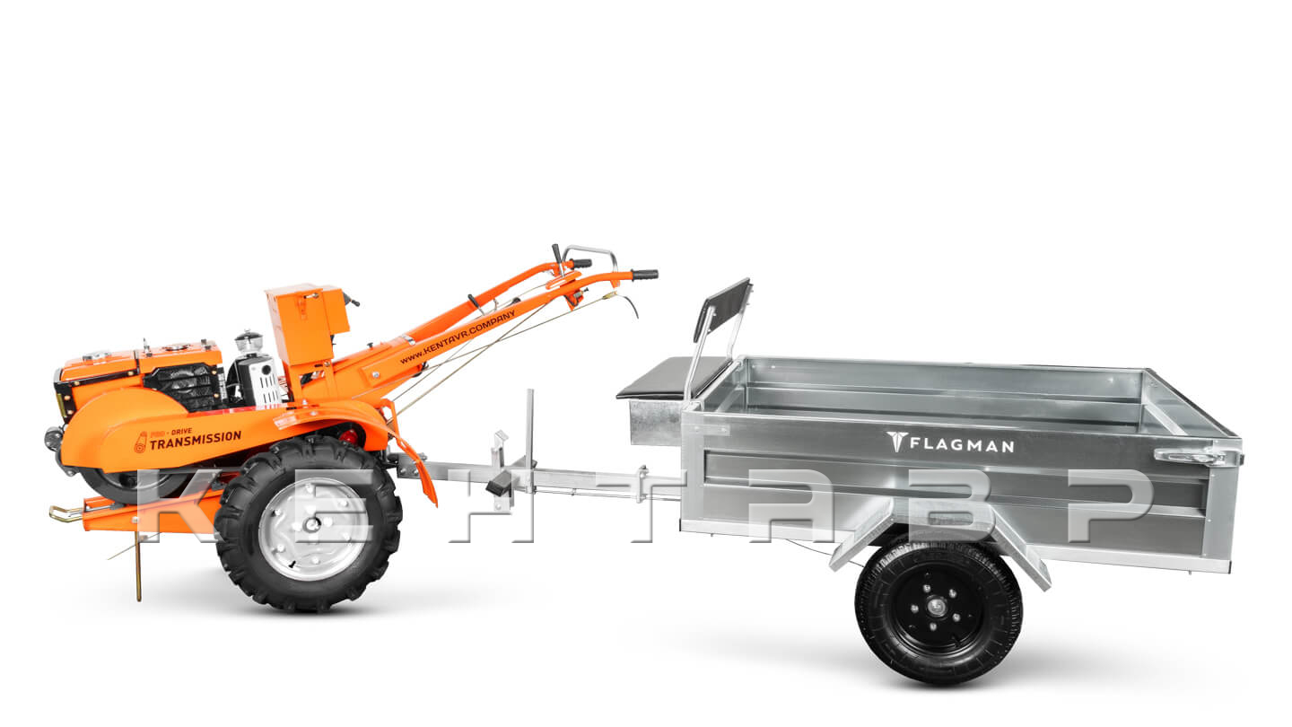 Прицеп Flagman | Флагман ПТМ — 0,5 к мотоблоку/мини-трактору