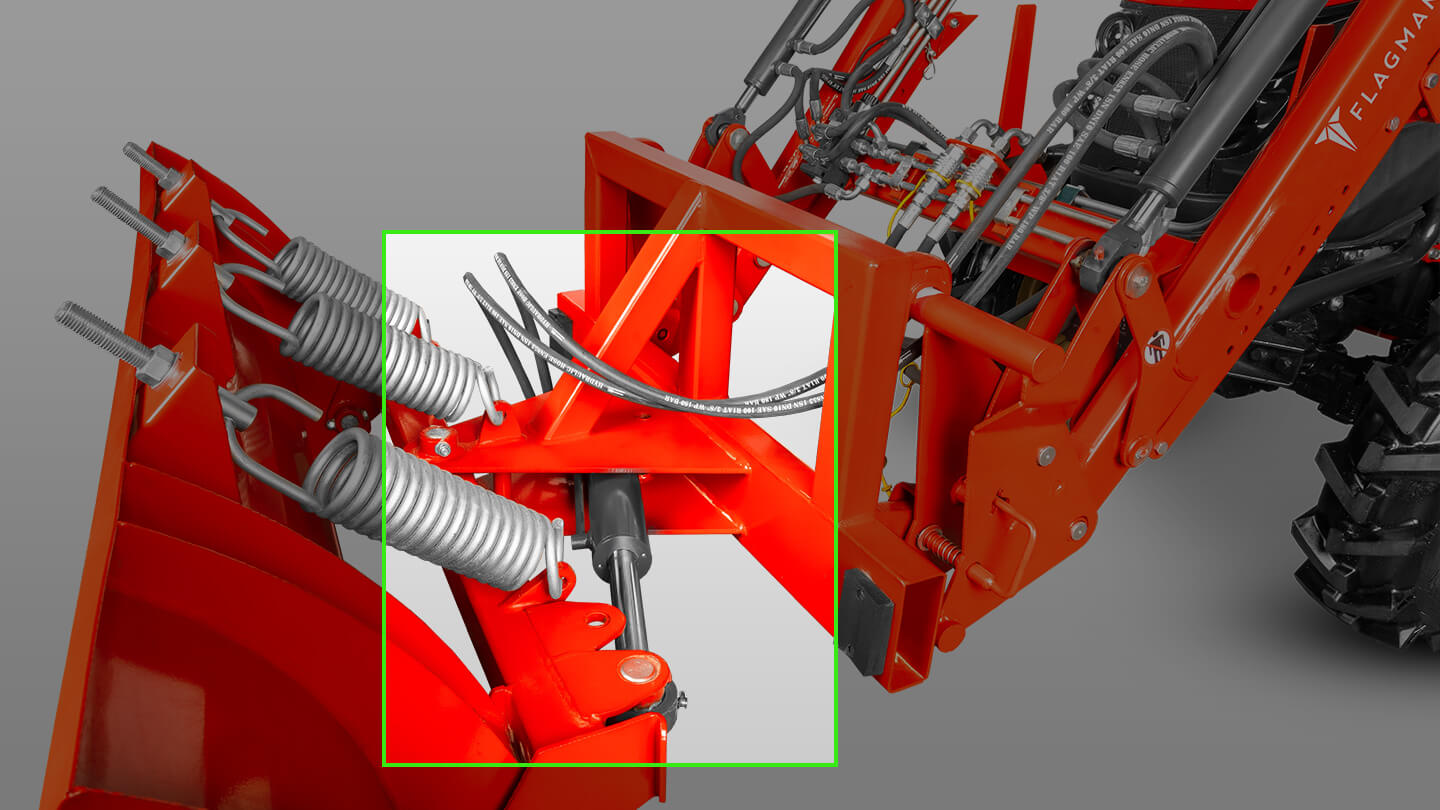 Отвал Flagman | Флагман 03 FP к фронтальному погрузчику с пружинными амор. и гидроповоротом (1,6 м) 0