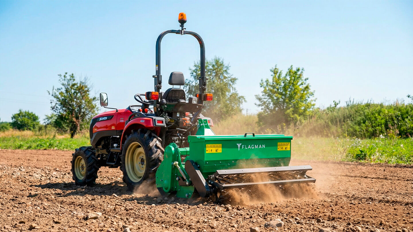 Стоунбурьер с бункером и катком Flagman | Флагман SB125B (1,25 м) 0