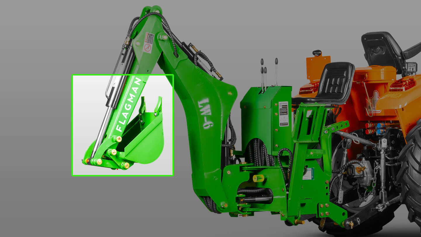 Навесной экскаватор Flagman | Флагман LW6 + захват механический 0